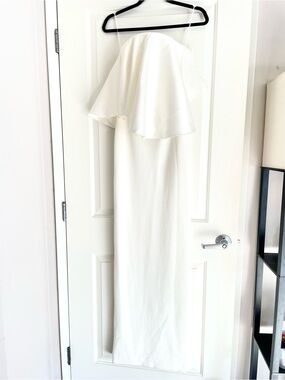 Solace London Liv Strapless Maxi Dress Ruffle Gown White